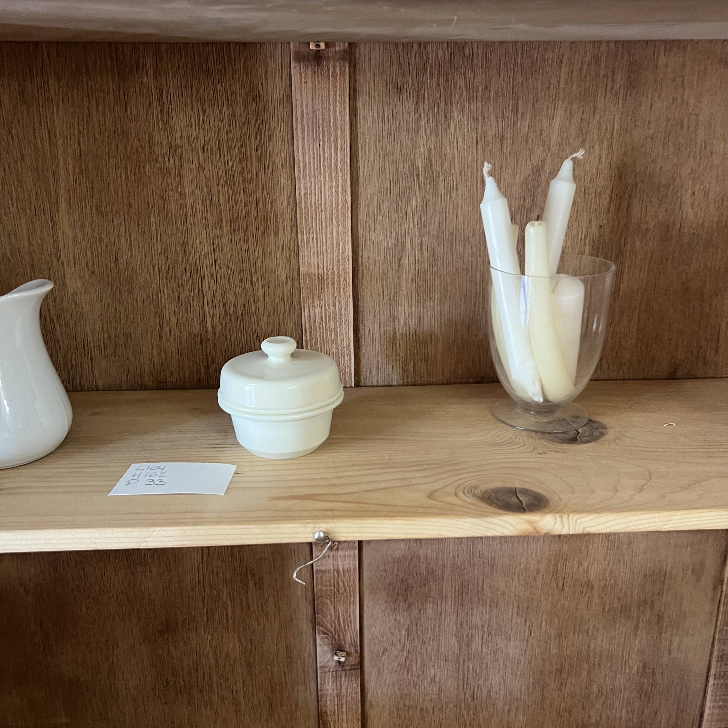 Small raw wood display cabinet