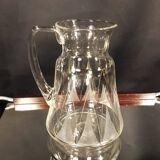 Chiseled glass pitcher