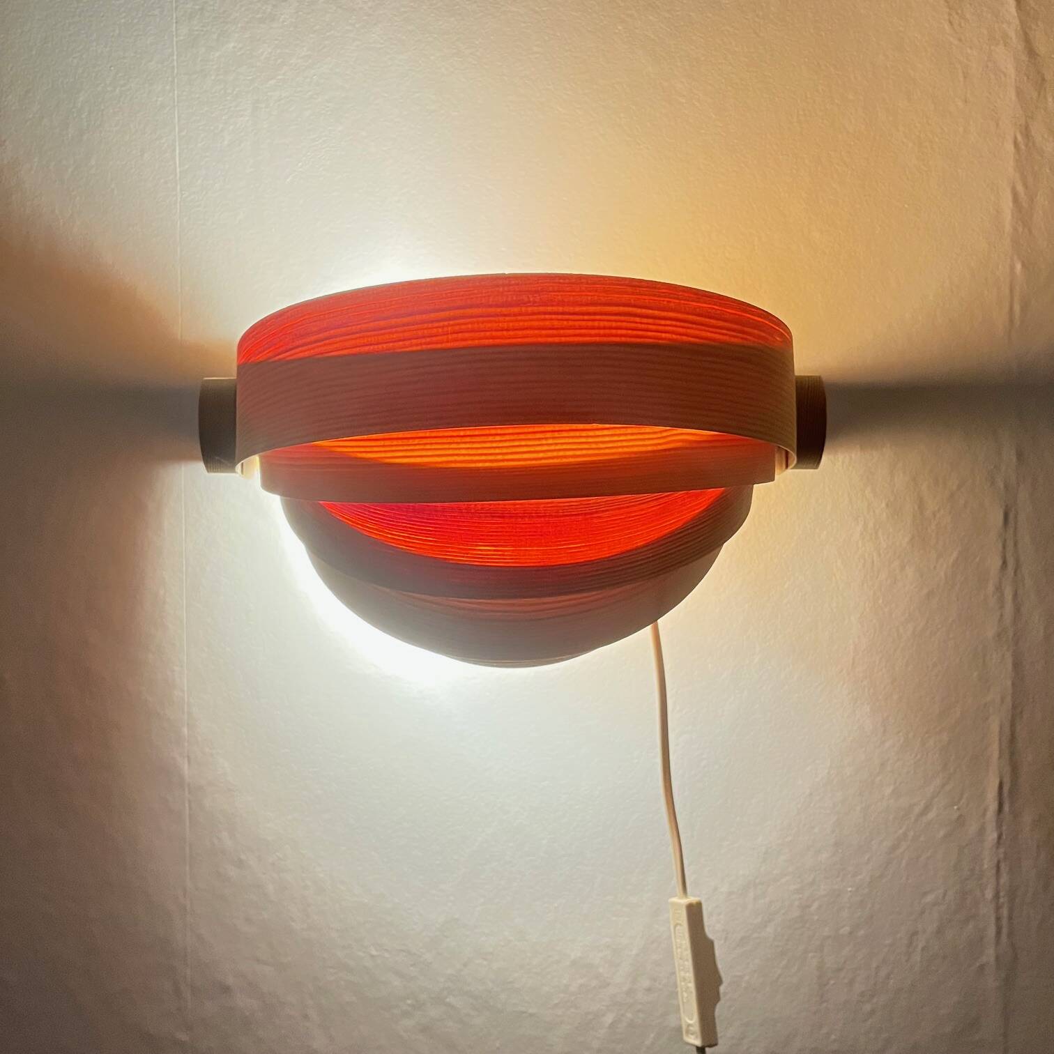 Translandia wall lamp in pine, Denmark, 1960-70