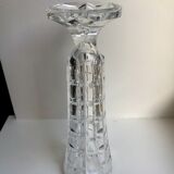 vase on feet in art deco molded crystal glass
