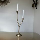 Modernist candle holder in solid bronze 1970