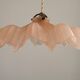 French Vintage 1930s Pink Frilled Glass Shade Hanging Light Brass Fittings