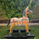 "Eastlake" wooden rocking horse