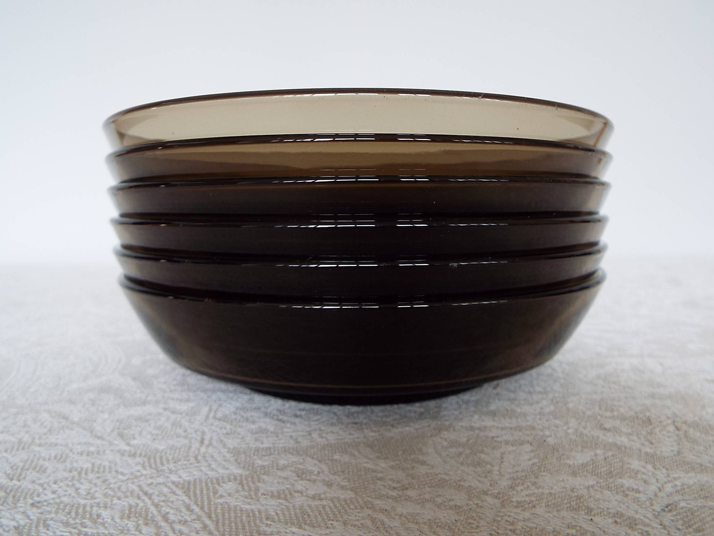 6 hollow smoked glass plates