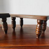 Pair of vintage solid wood footrests