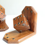"In" wooden bookends studded, 50's