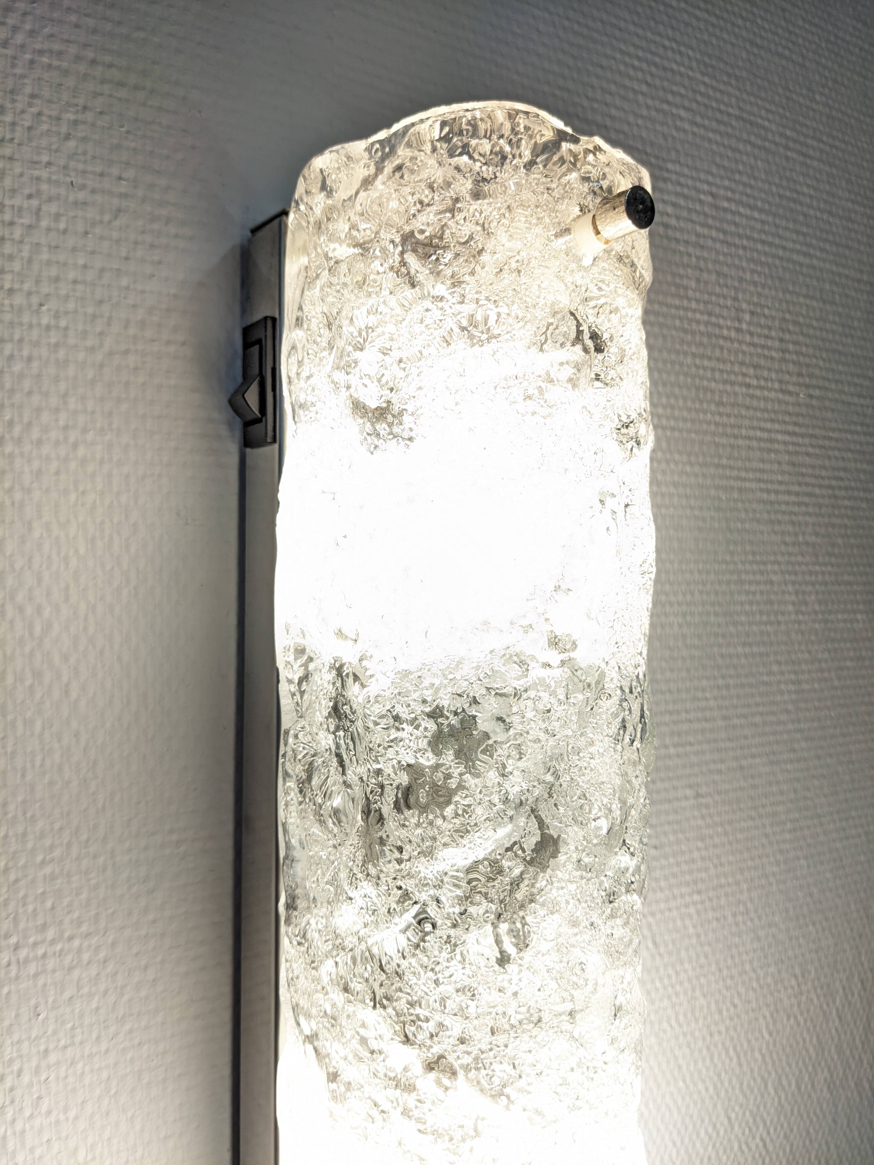 XL Murano glass wall sconce by Hillebrand Leuchten, Germany circa 1960.