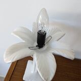 Vintage 80s white ceramic palm lamp