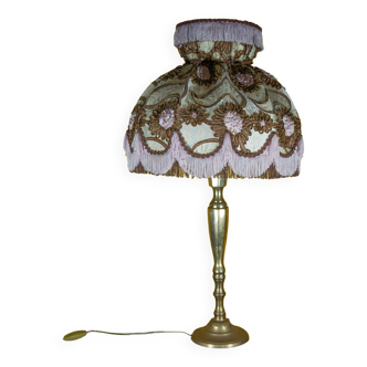 Large brass lamp with lampshade