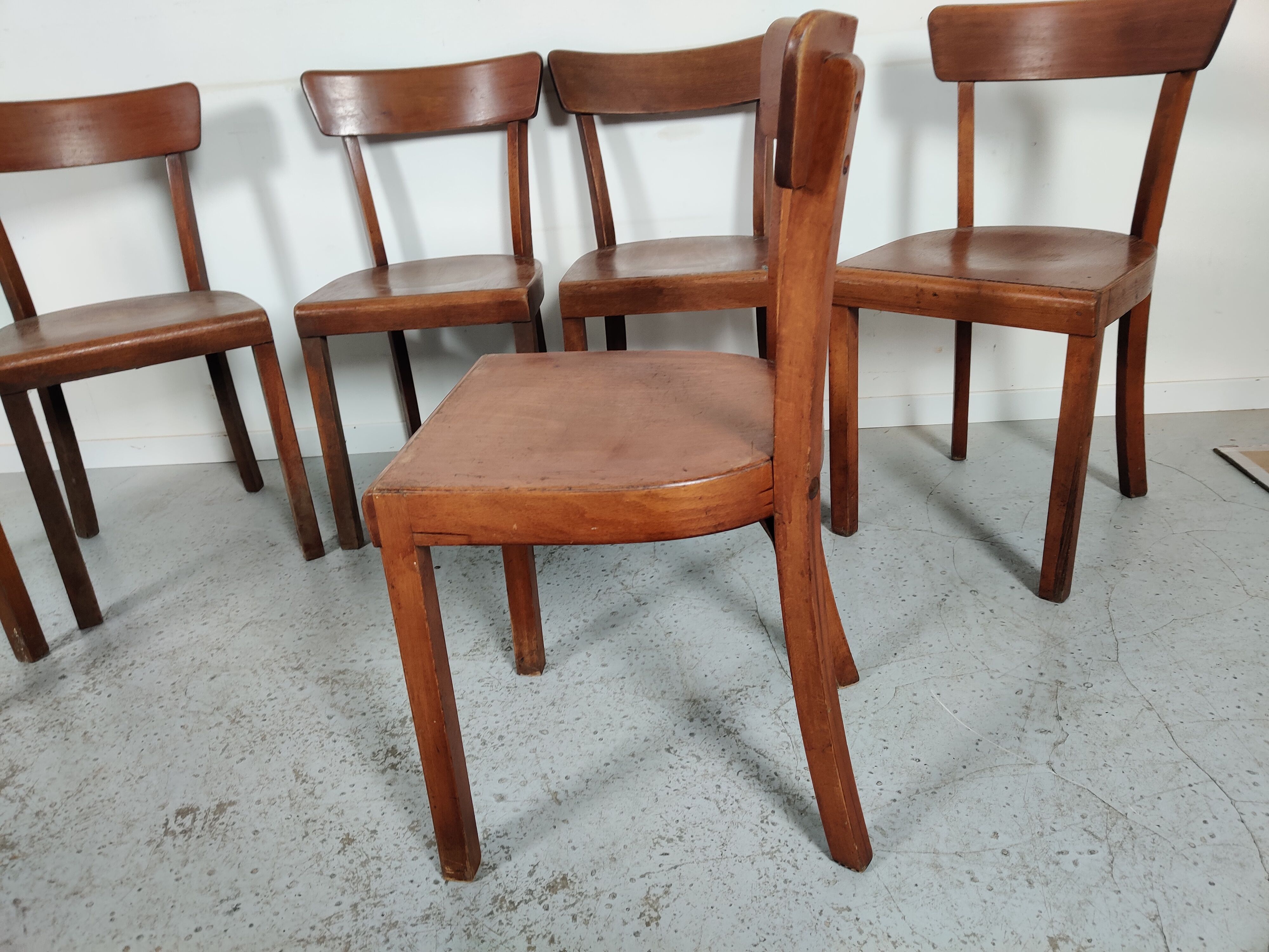6 vintage bistro chairs, 50s/60s