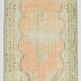 6x9 Peach Orange Antique Vintage Rug 175x293Cm SK 21471