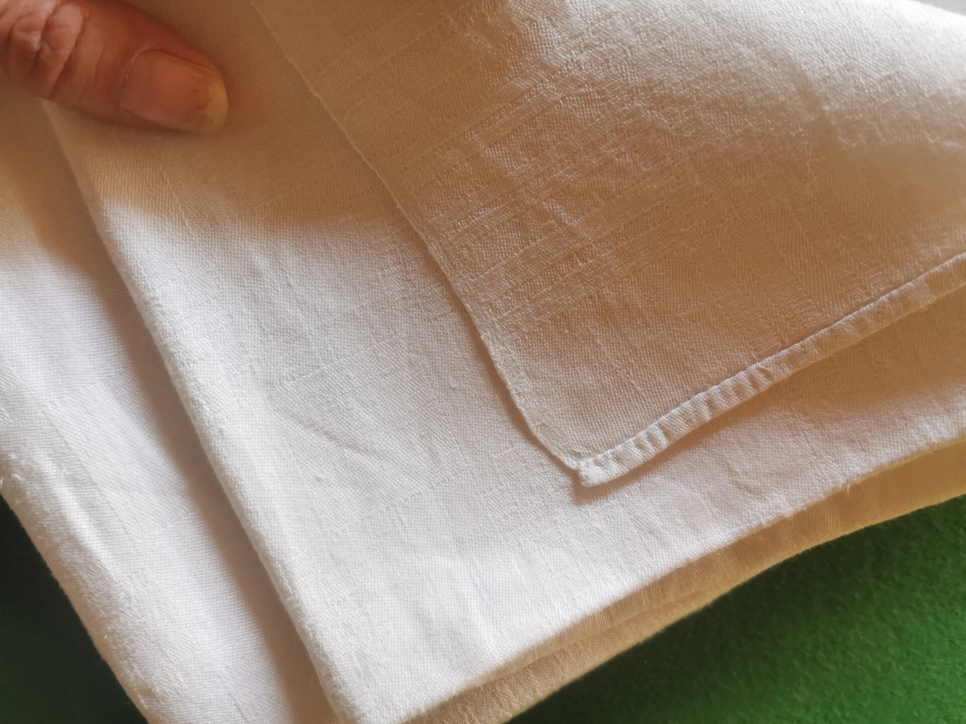 6 old damask linen napkins with a monogram