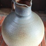 Vintage large pitcher vase in artisanal stoneware.