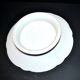 Paris porcelain set of 12 plates, dish and sauce boat, antique tableware with monogram BA.