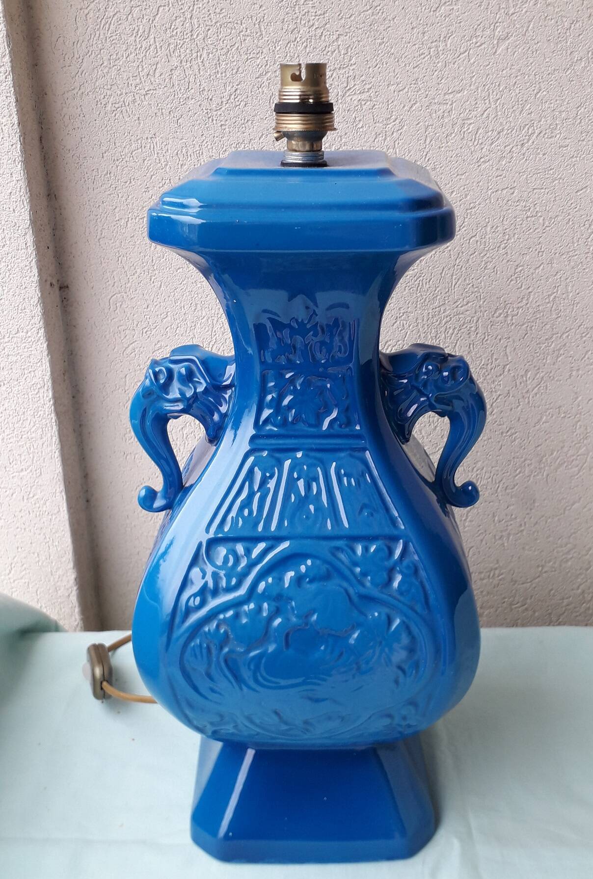 Paire de pieds de lampes en céramique