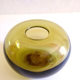 Blown glass ball vase by Claude Morin, Dieulefit France 1979