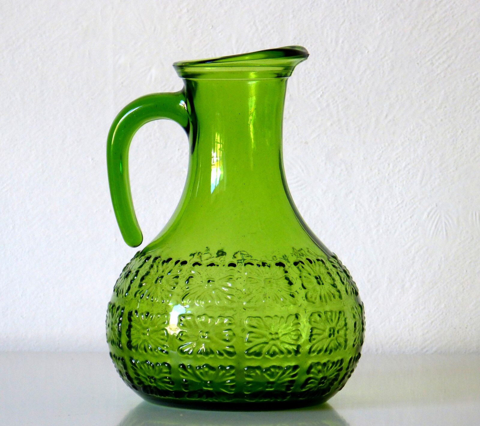Great 70's Green vintage glass carafe