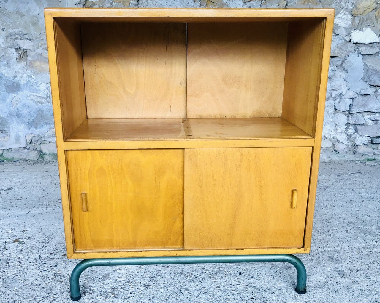 Mid-Century Vintage Storage Cabinet on Metal Legs