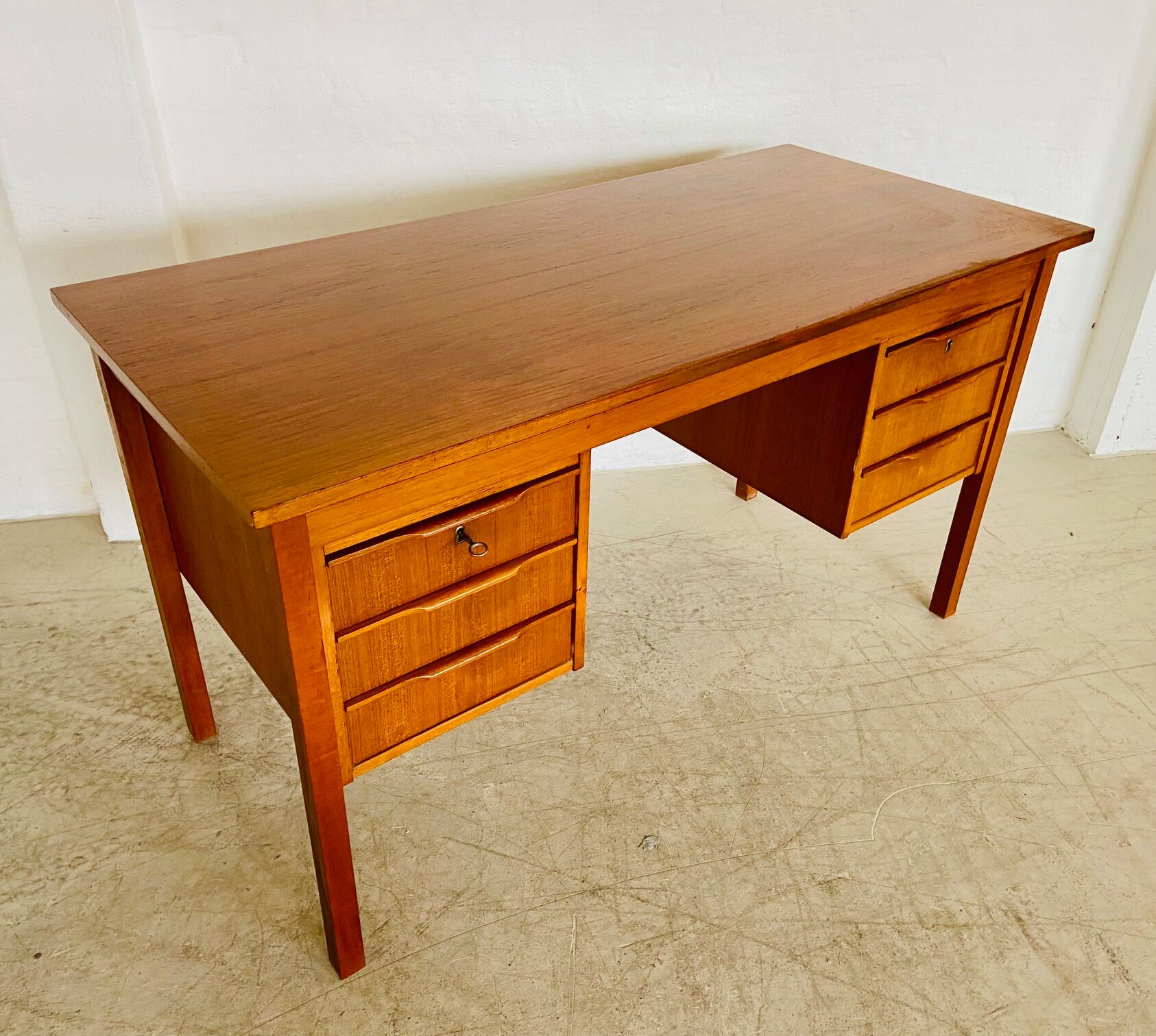 Vintage retro Danish mid-century teak desk by Bent Silberg Møbler 1960s