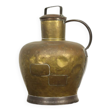 Cruche à lait en cuivre antique du début du 19e siècle