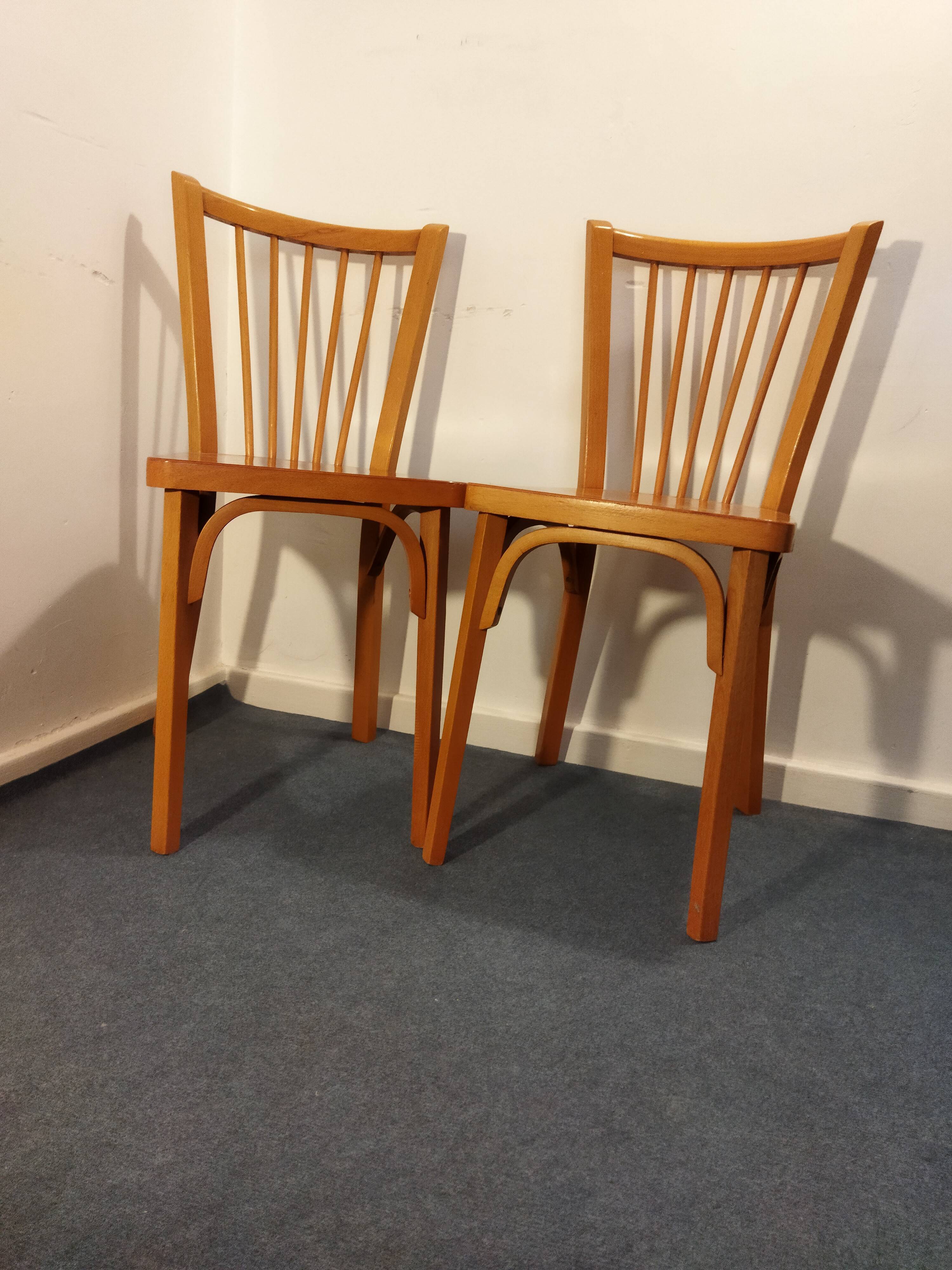 Pair of Baumann bistro chairs