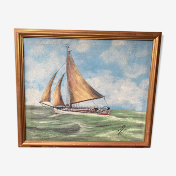 Sailboat signed H.Parnuit and dated 1955
