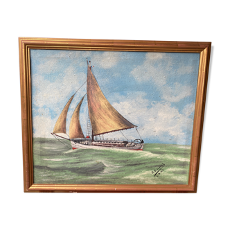 Sailboat signed H.Parnuit and dated 1955