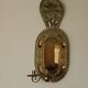 X-large mid-century Swedish brass Baroque sconce with double arm design