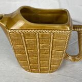 Rectangular ocher ceramic pitcher
