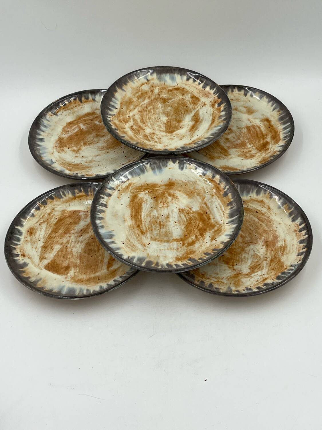 Red earthenware dessert plate