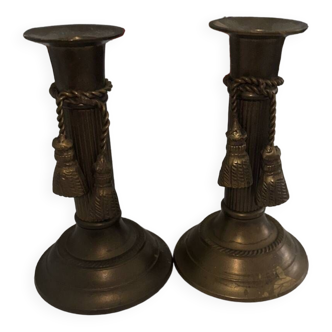 Pair of old candlesticks