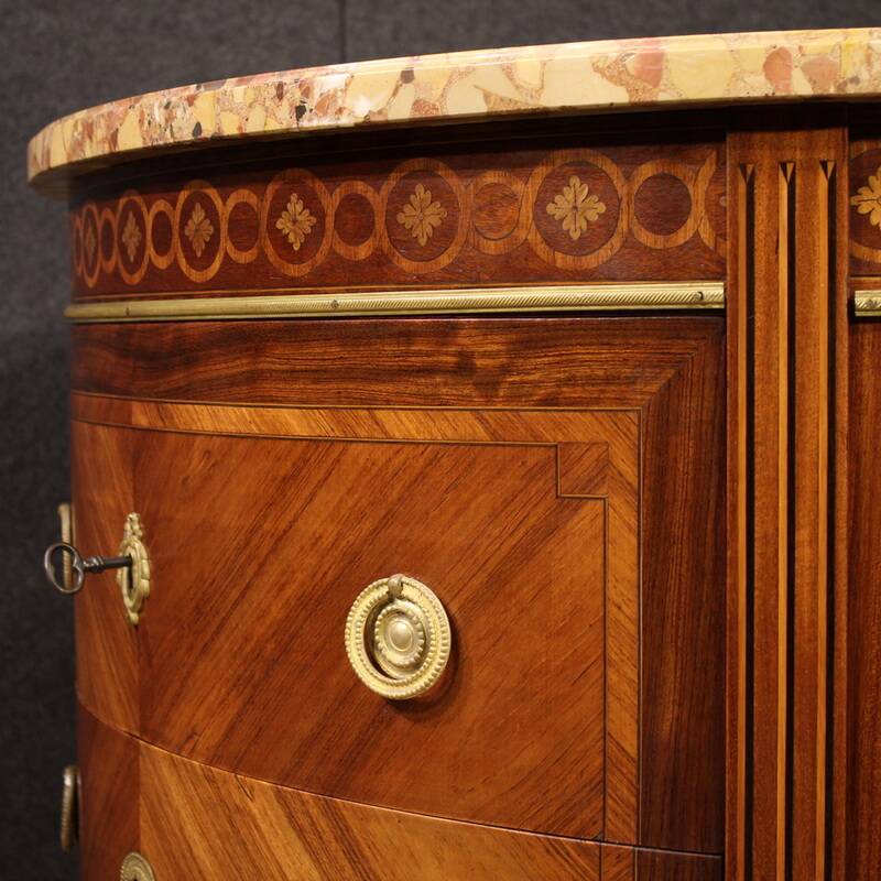 French Louis XVI Style Half-Moon Commode