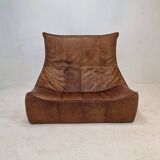 Montis “The Rock” Sofa In Brown Leather By Gerard Van Den Berg, 1970s