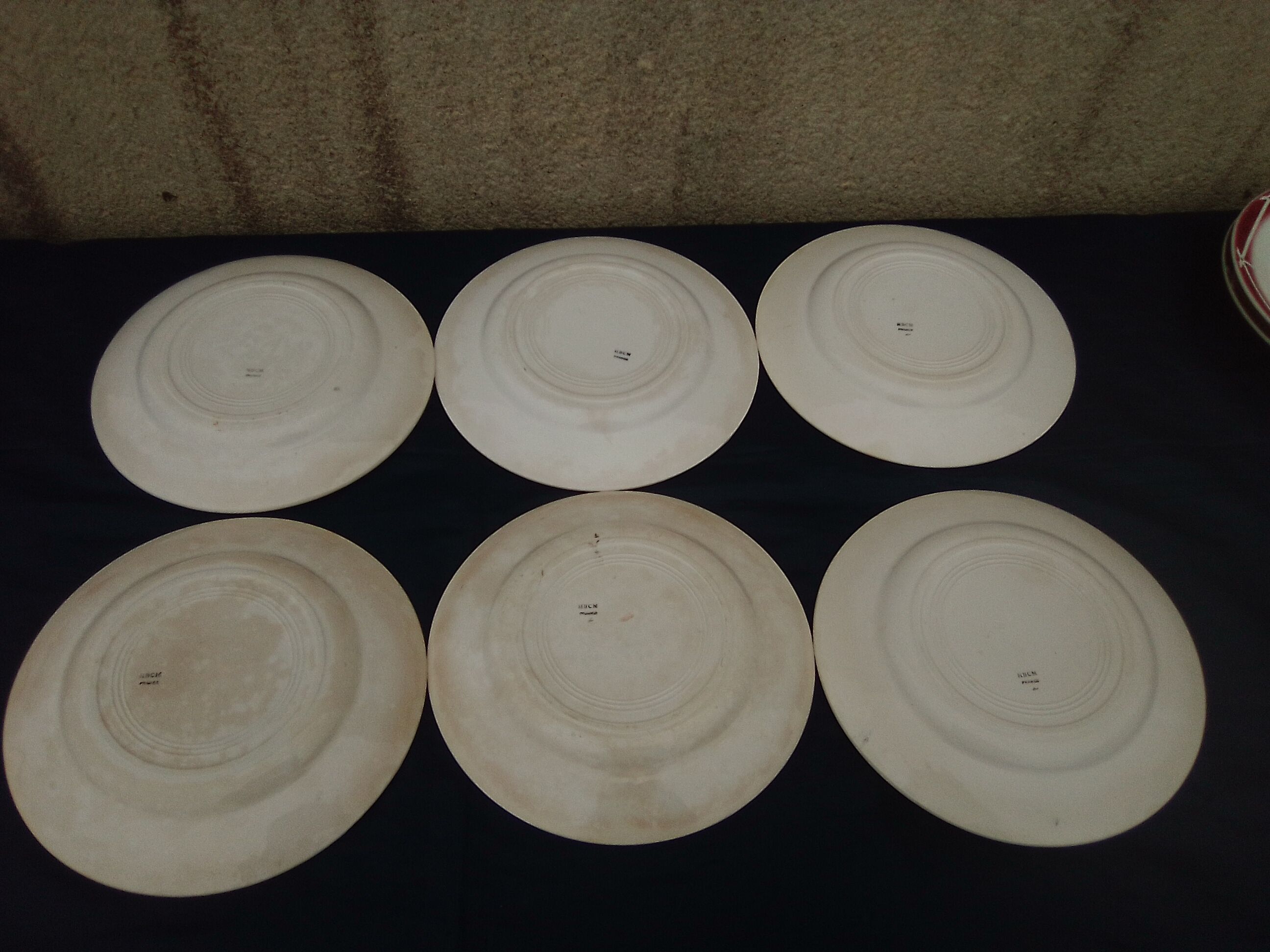 6 plates in earthenware HBCM Creil and Montereau diam 23 cm