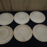 6 plates in earthenware HBCM Creil and Montereau diam 23 cm