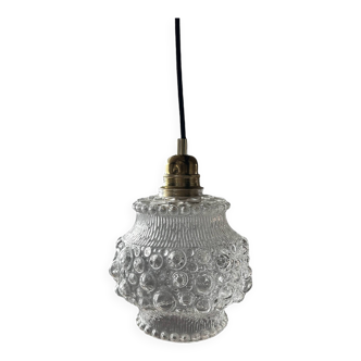 Vintage Tynell type bubbled glass pendant light