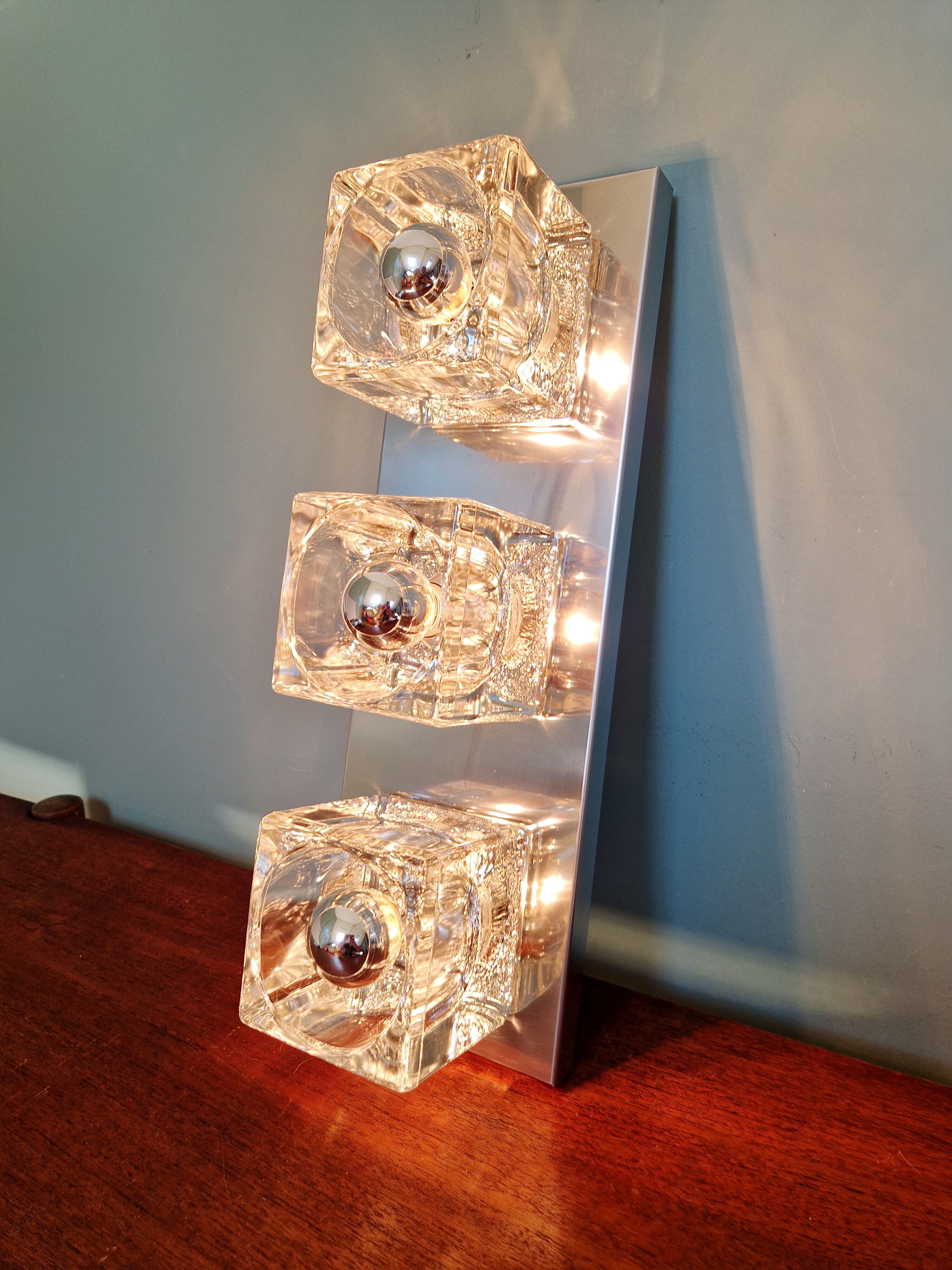 Triple wall lamp Ice Cube, Peill & Putzler, 1970