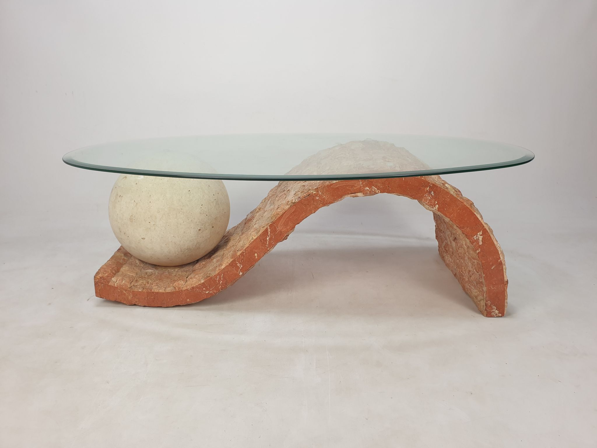 Table basse en pierre fossile de Magnussen Ponte, années 1980