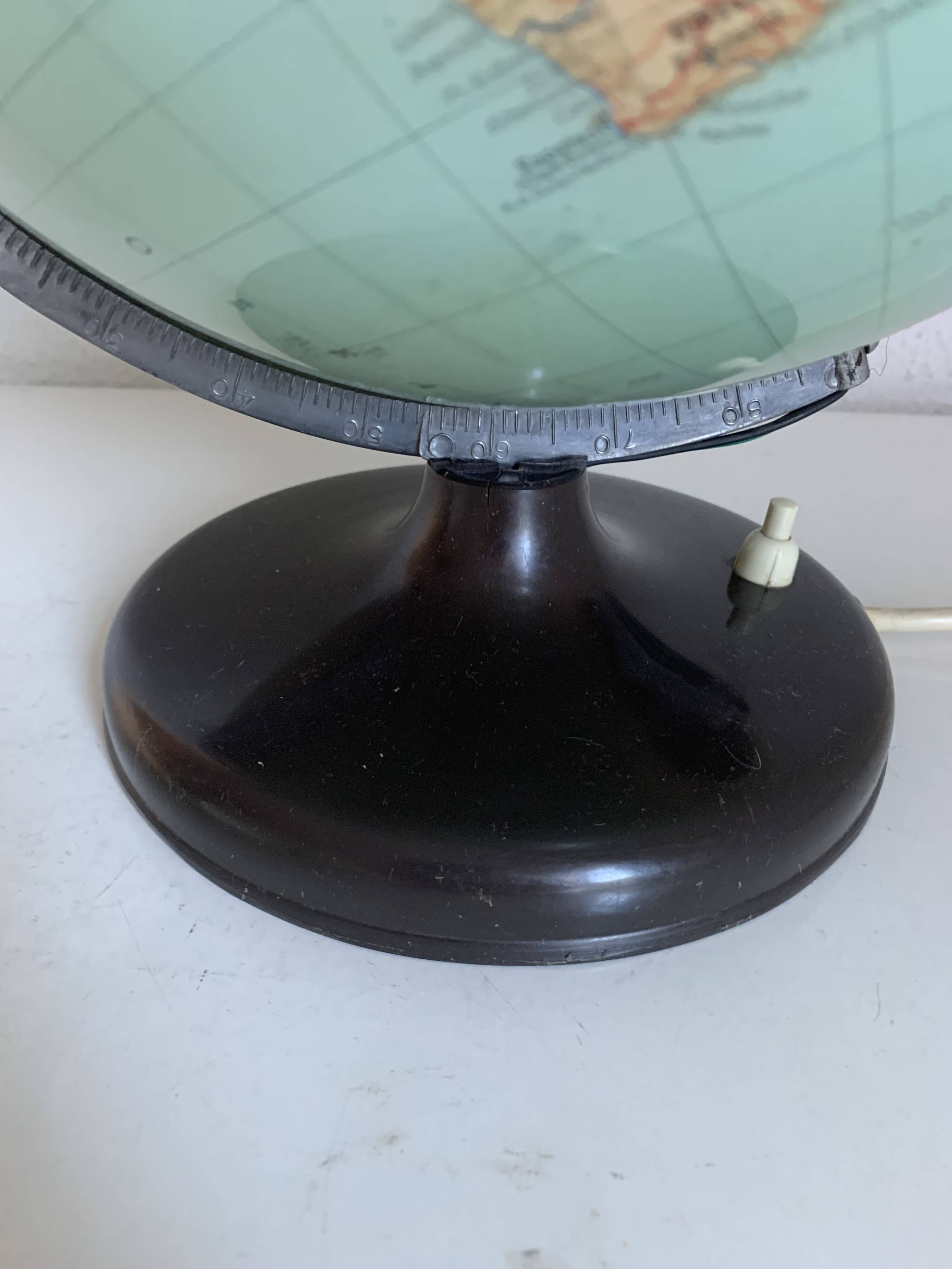 Globe vintage 1960 terrestre lampe Süd-west verlag Munchen  - 34 cm
