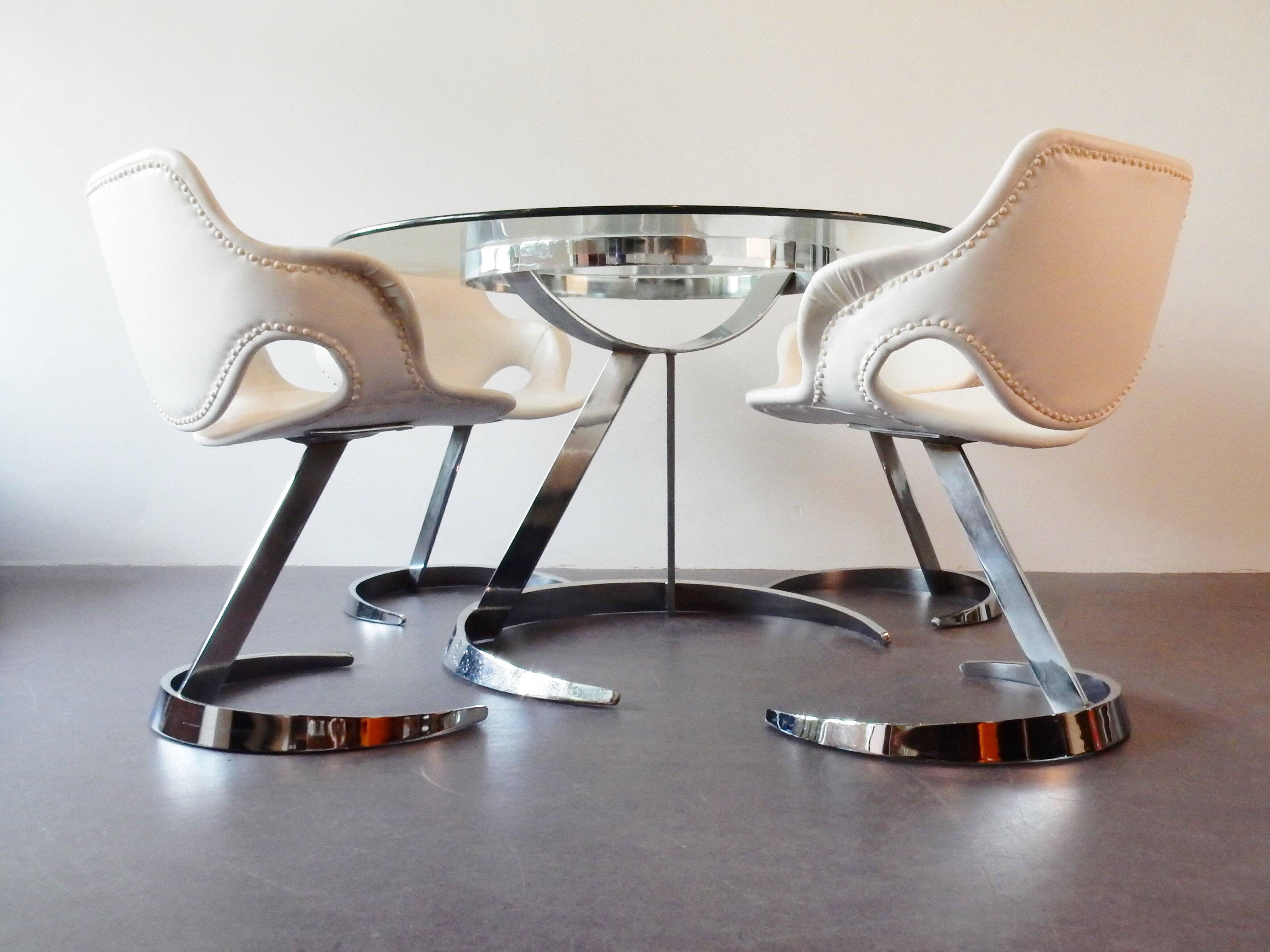 Dining set by Euro International steel Belgique 1970's