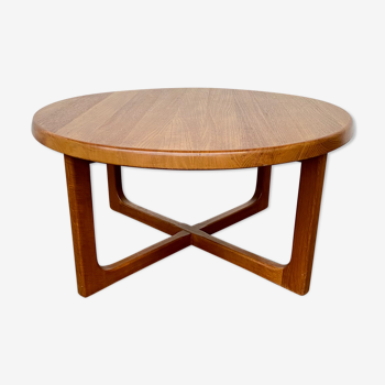 Vintage round teak coffee table by Niels Bach for Randers Møbelfabrik, 1960s