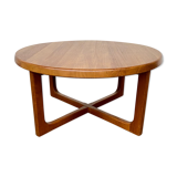 Vintage round teak coffee table by Niels Bach for Randers Møbelfabrik, 1960s