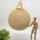 Pendant lamp / lampshade / ball lamp in vintage rattan, natural fibers