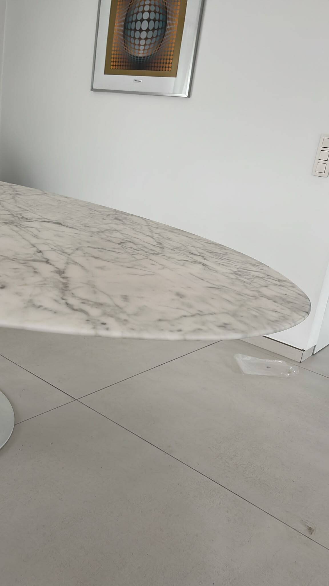 Original Knoll Tulip oval dining table 244x137 Eero Saarinen Arabescato Matt