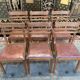 Suite de 6 chaises en chêne et cuir 1950