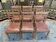 Suite de 6 chaises en chêne et cuir 1950