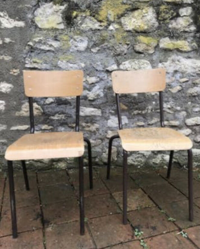 Pair of Mulca school chairs