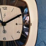 Vintage clock wall clock silent square "SMI Beige Black"