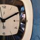 Vintage clock wall clock silent square "SMI Beige Black"