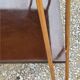 Vintage double wooden side table with copper base from the 50s